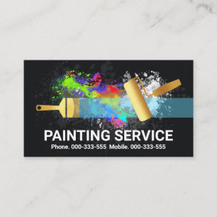 Carte De Visite Peinture à pinceau or Splatter
