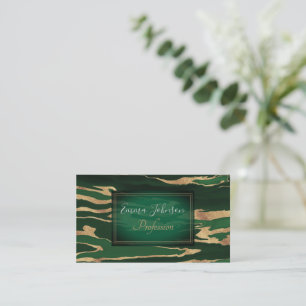 Carte De Visite Peinture Abstraite en marbre vert or