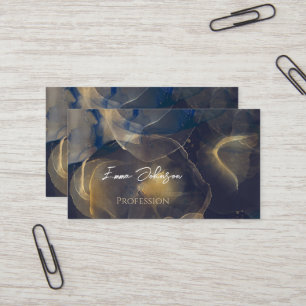 Carte De Visite Peinture Abstraite en or noir Fluide