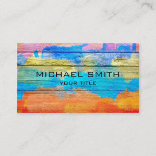 Carte De Visite Peinture acrylique colorée sur bois