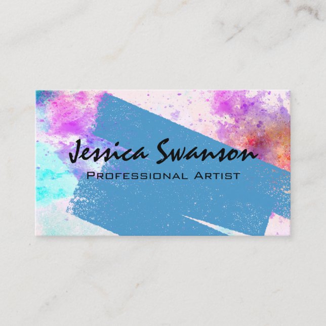 Carte De Visite Peinture aquarelle | Contour de peinture (Devant)