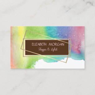 Carte De Visite Peinture Aquarelle Moderne Éclaboussure, Cadre
