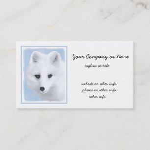 Carte De Visite Peinture Arctic Fox - Art original de la faune