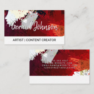 Carte De Visite Peinture artistique brossée   Consultant   Artiste