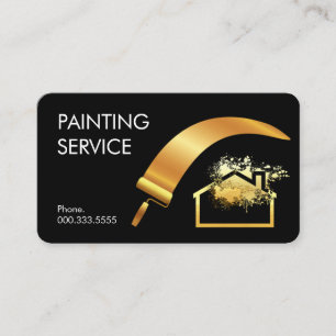 Carte De Visite Peinture au pinceau d'or éclaboussure de peinture
