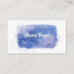 Carte De Visite peinture bleu et blanc aquarelle