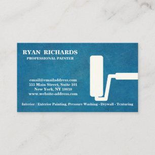 Carte De Visite Peinture bleue de Chambre de tableau