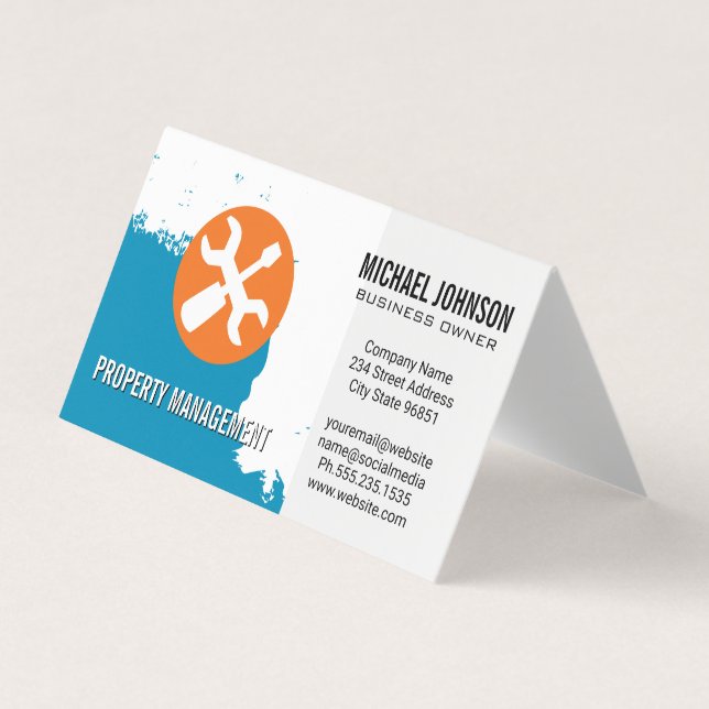 Carte De Visite Peinture bleue | Outils main de menuiserie (Devant)