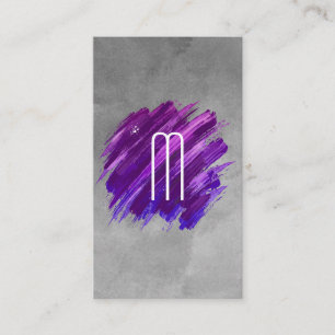Carte De Visite Peinture brossée   Monogramme   Aquarelle