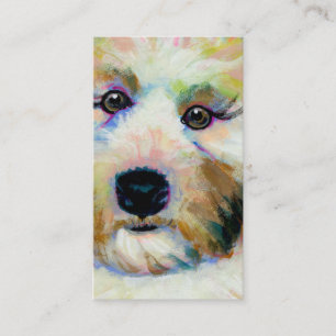 Carte De Visite Peinture colorée d'art de chien d'amusement