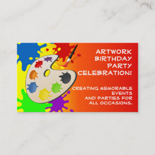 Carte De Visite Peinture colorée Palette Art Peinture Anniversaire