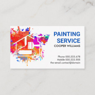 Carte De Visite Peinture colorée Splatter Accueil Peinture
