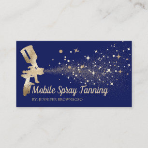 Carte De Visite Peinture corporelle mobile Navy Star Gold Tan en a