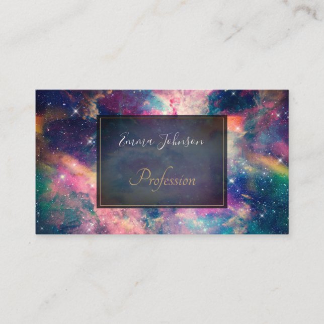 Carte De Visite Peinture couleur Galaxy Nebula aquarelle (Devant)