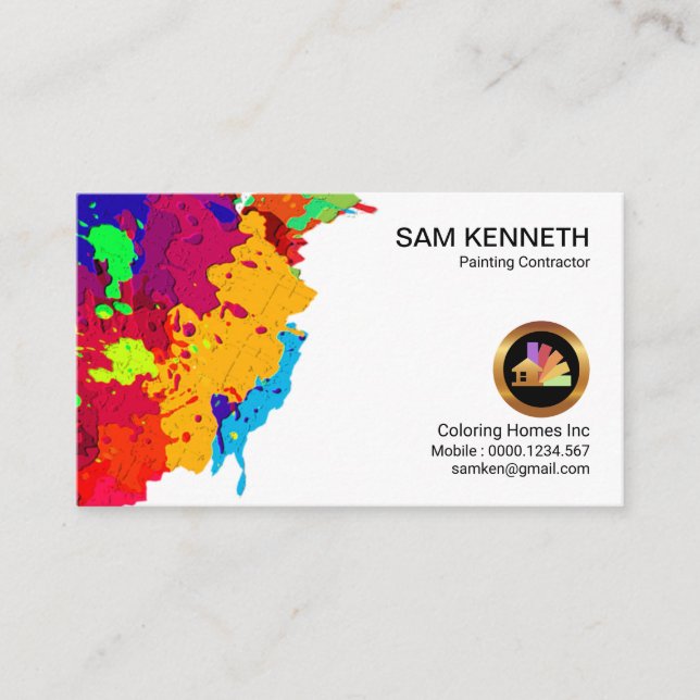 Carte De Visite Peinture créative colorée d'épluchage (Devant)