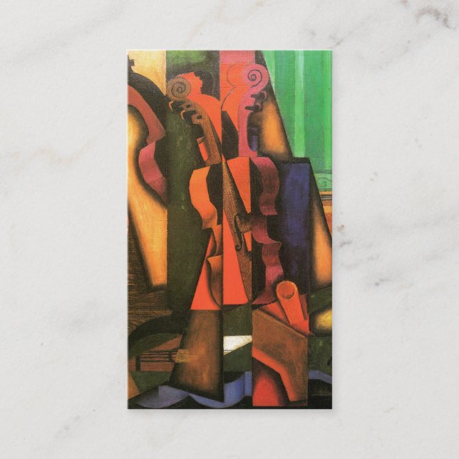 Carte De Visite Peinture cubiste de violon et de guitare d'art par (Devant)