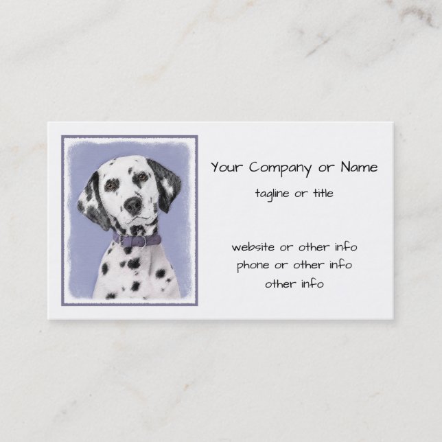 Carte De Visite Peinture Dalmatienne - Cute Original Chien Art (Devant)