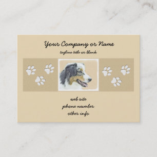 Carte De Visite Peinture de berger australienne - Art original de 