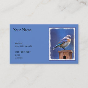 Carte De Visite Peinture de Bluebird (Femelle) - Art original pour