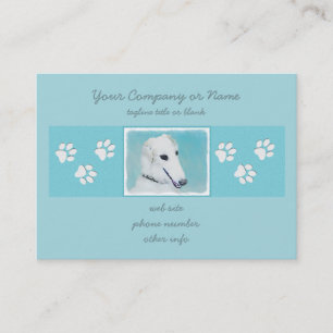 Carte De Visite Peinture de Borzoi (Blanc) - Joli Chien d'origine
