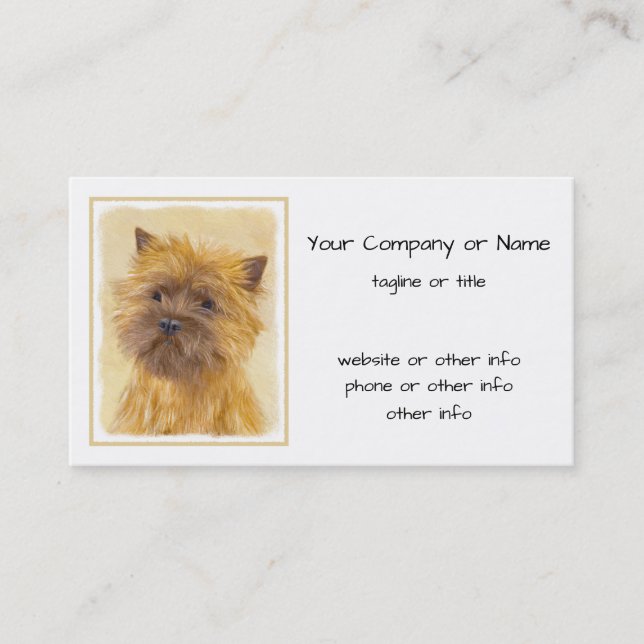 Carte De Visite Peinture de Cairn Terrier - Cute Original Dog Art (Devant)