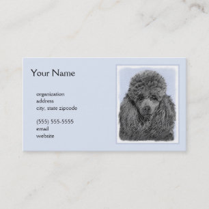 Carte De Visite Peinture de caniche Miniature Jouet noir Art origi