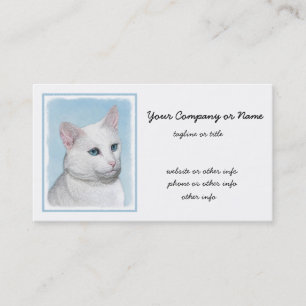 Carte De Visite Peinture de chat blanc - Cute Original Cat Art