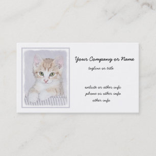 Carte De Visite Peinture de Chaton Marbré Orange - Art Félin Origi