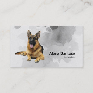 Carte De Visite Peinture de chien berger allemand