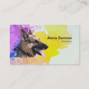 Carte De Visite Peinture de chien berger allemand