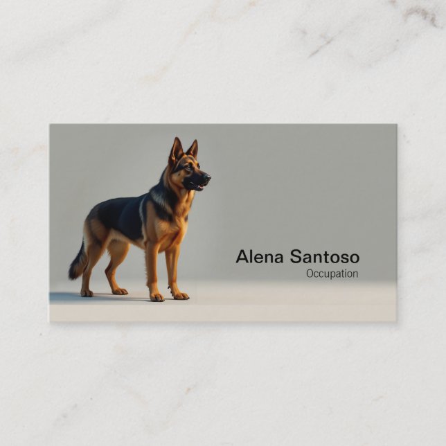 Carte De Visite Peinture de chien berger allemand (Devant)