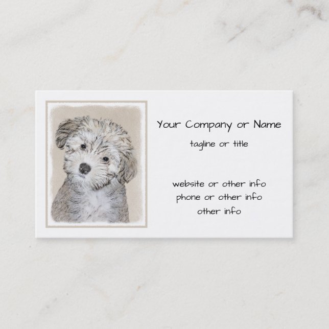 Carte De Visite Peinture de Chien Havanais - Cute Original Chien A (Devant)
