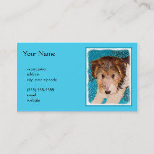 Carte De Visite Peinture de chiot Terrier Fox - Art de chien origi