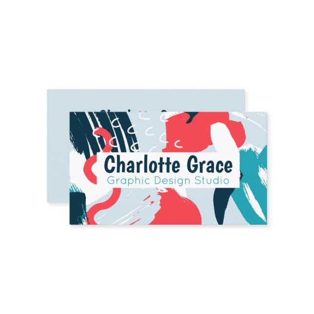 Carte De Visite Peinture de conception graphique Splash personnali (Devant/Arrière en situation)