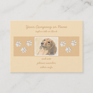 Carte De Visite Peinture de Dachshund (Longhaïs) - Art original du