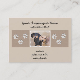 Carte De Visite Peinture de Dachshund (Smooth) - Art original de c