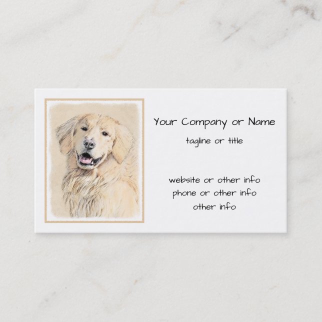 Carte De Visite Peinture de Golden Retriever - Beau art original d (Devant)
