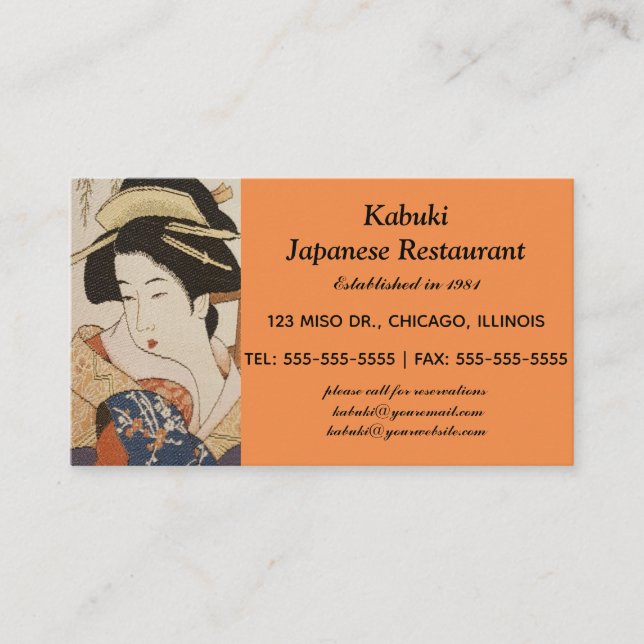 Carte De Visite Peinture de la dame japonaise (Devant)
