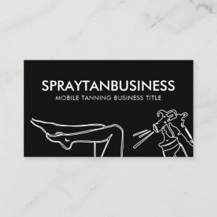 Carte De Visite Peinture de ligne moderne minimaliste Tan Spray