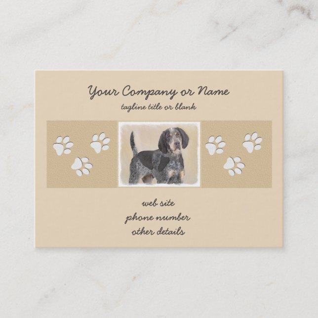 Carte De Visite Peinture de linge bluetick - mignon chien original (Devant)