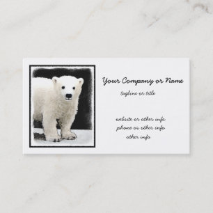 Carte De Visite Peinture de l'ours polaire - Art original de la fa