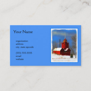 Carte De Visite Peinture de phare rouge - Art original