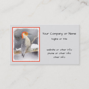 Carte De Visite Peinture de pic à ventre rouge Art original