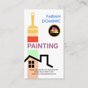 Carte De Visite Peinture de pinceau Accueil Couleurs Handyman