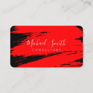 Carte De Visite Peinture de pointe rouge moderne