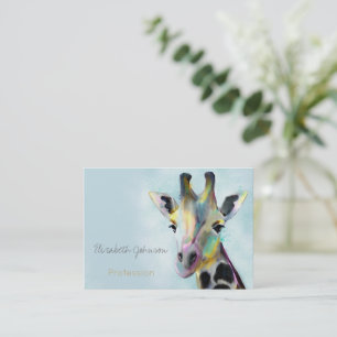Carte De Visite Peinture de portrait de Giraffe couleur douce