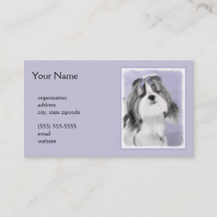 Carte De Visite Peinture de Shih Tzu - art original mignon de