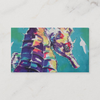 Carte De Visite Peinture de soie du Sea Horse