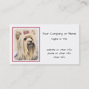 Carte De Visite Peinture de Yorkshire Terrier - art original