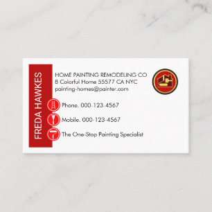 Carte De Visite Peinture d'icônes sur couche de mur rouge